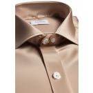 Oatmeal Silk Band-collar Shirt