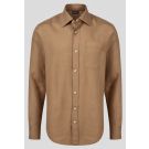 Camel Linen Camp-collar Shirt