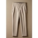 Oatmeal Wool-mohair Pleated Trouser
