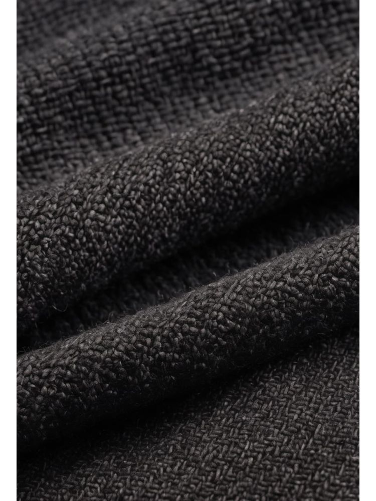 Charcoal Boiled Belted Coat