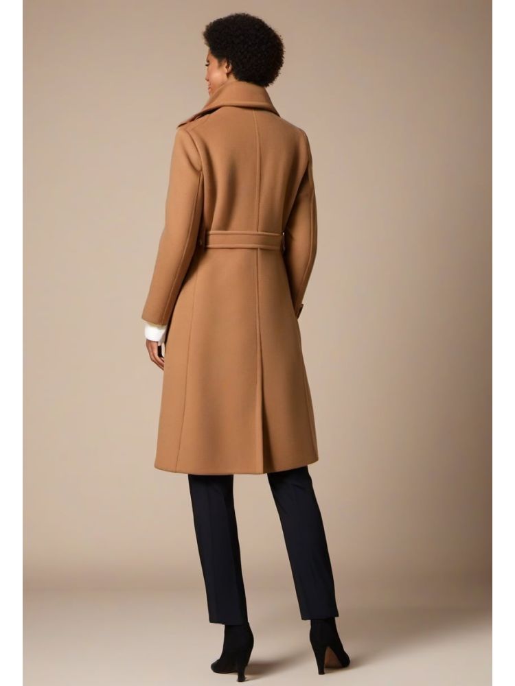 Camel Wool-cashmere Double-breasted Coat
