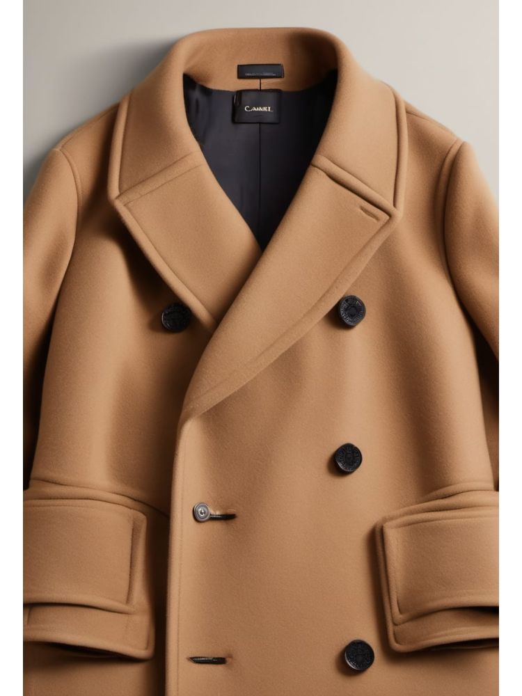 Camel Wool-cashmere Double-breasted Coat