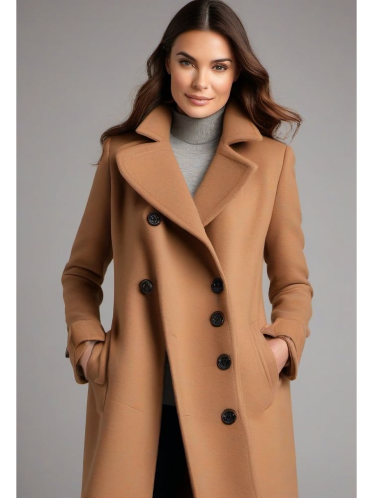 Camel Wool-cashmere Double-breasted Coat
