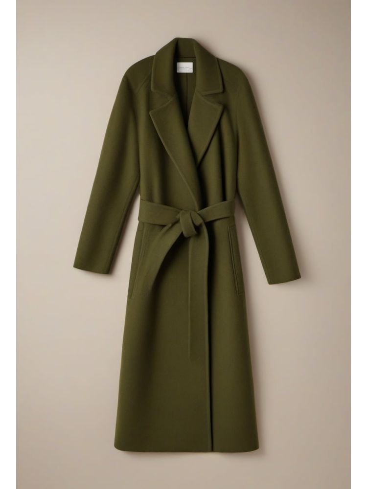 Moss Wool-cashmere Wrap Coat