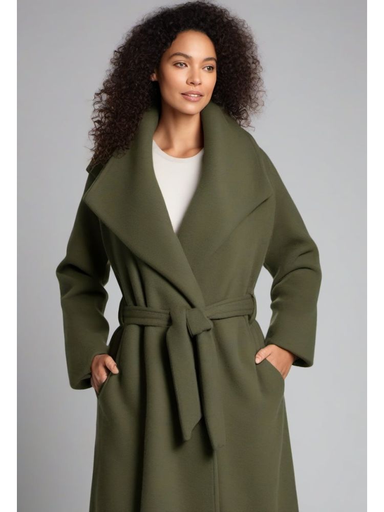 Moss Wool-cashmere Wrap Coat