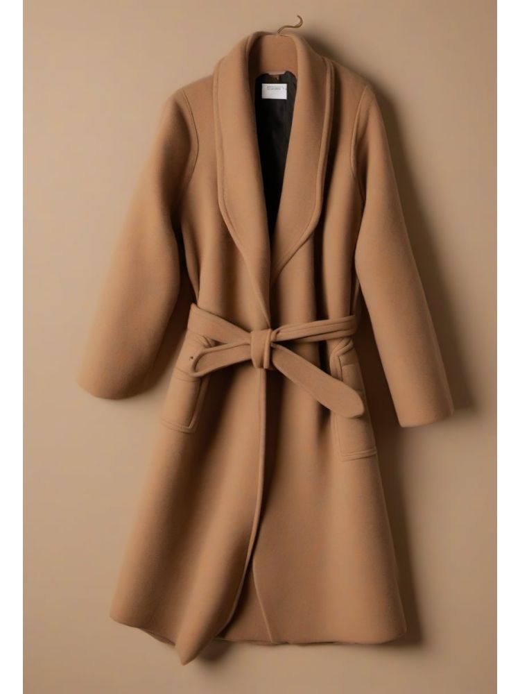 Camel Undyed Wrap Coat
