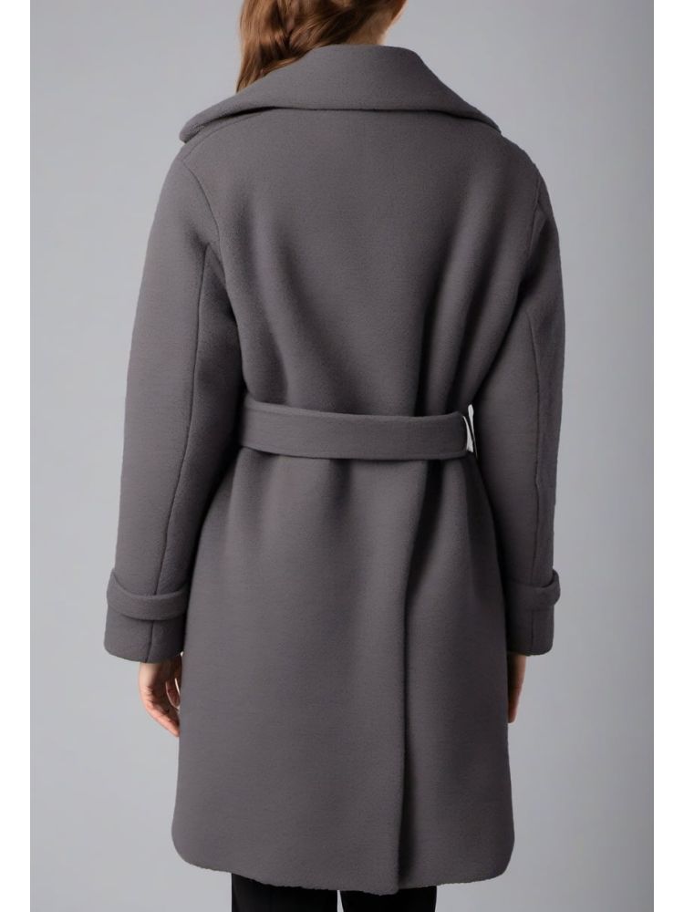 Slate Boiled Belted Coat