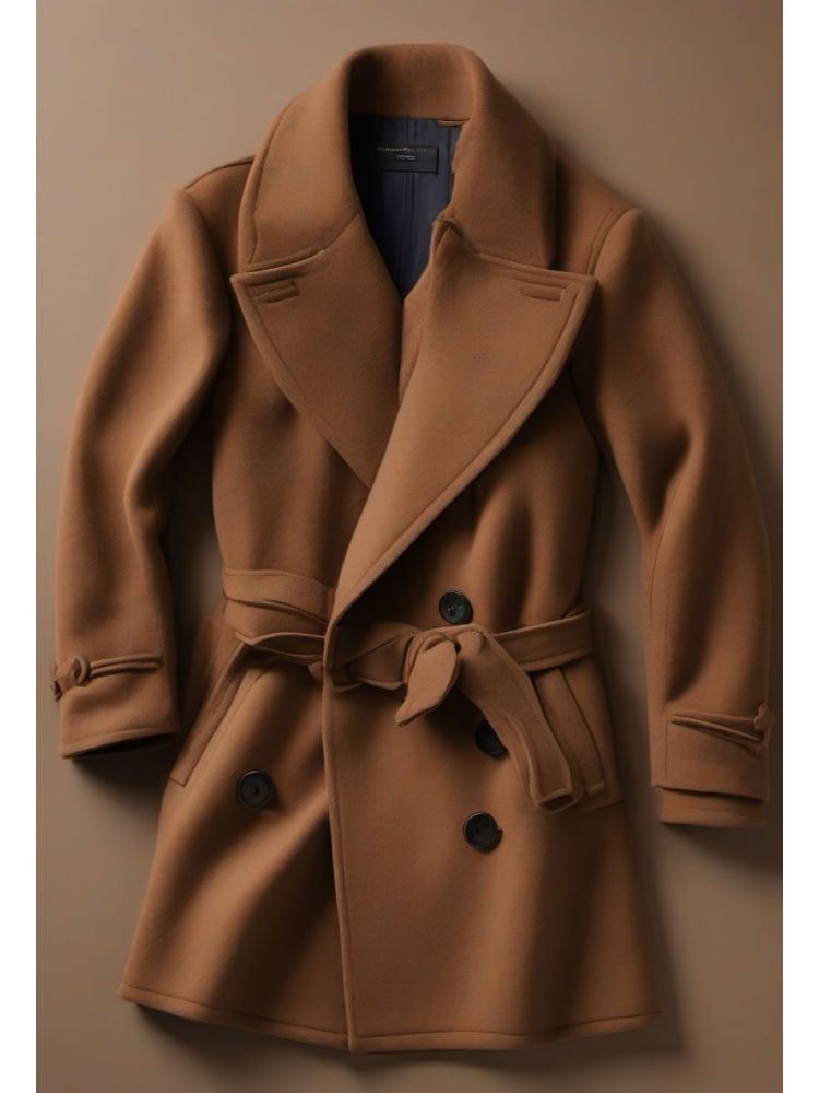 Ink Wool-cashmere Double-breasted Coat