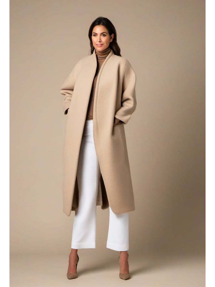 Sand Melton Cocoon Coat