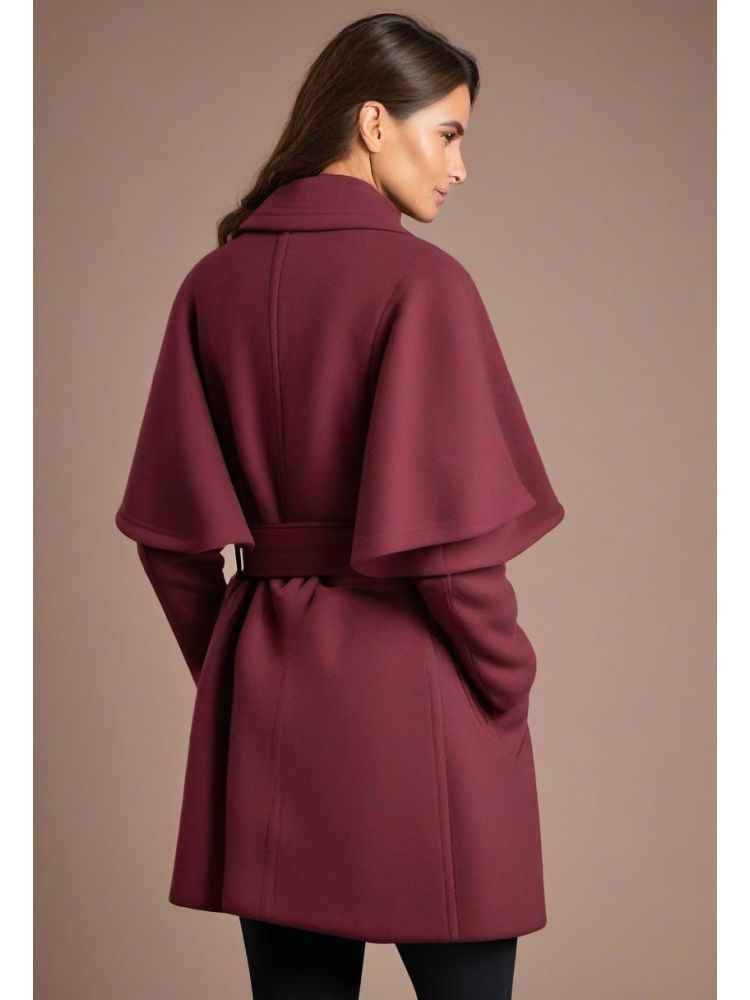 Bordeaux Wool-cashmere Wrap Coat