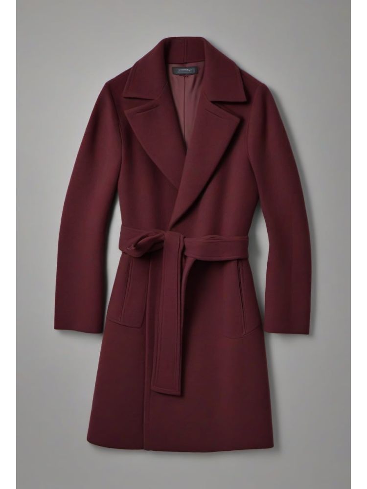 Bordeaux Wool-cashmere Wrap Coat