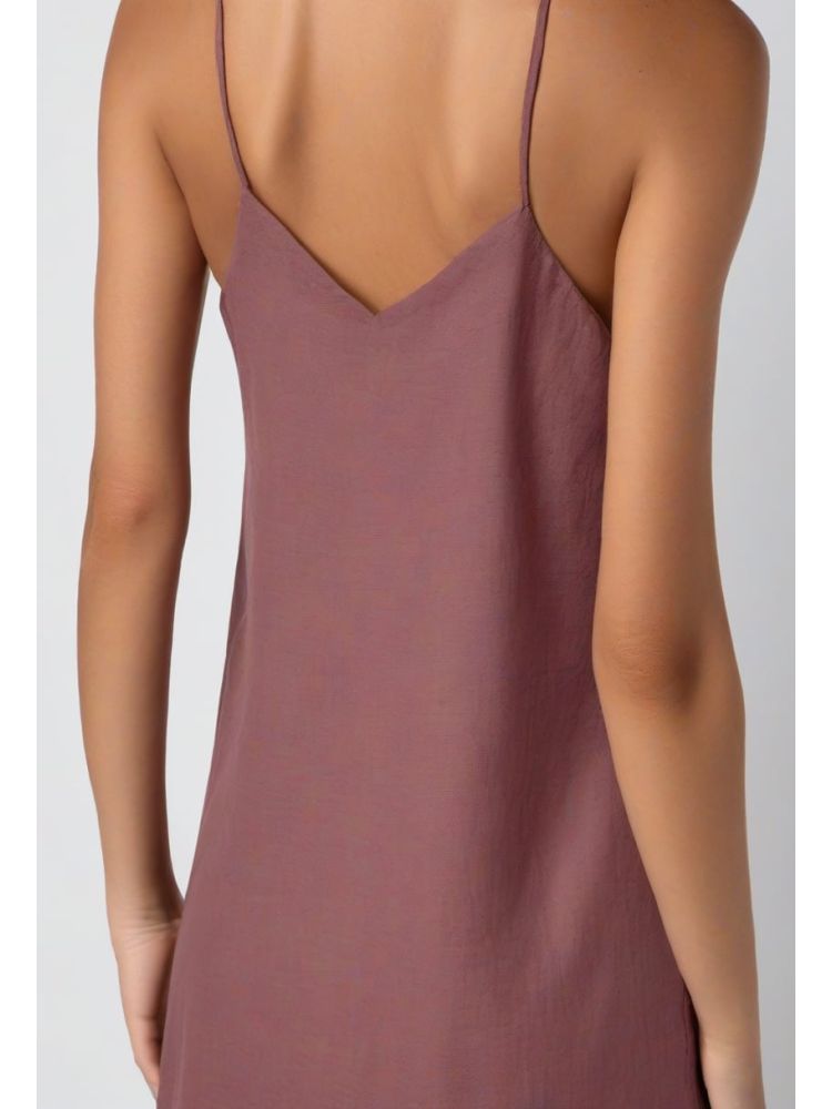 Bordeaux Linen Slip Dress