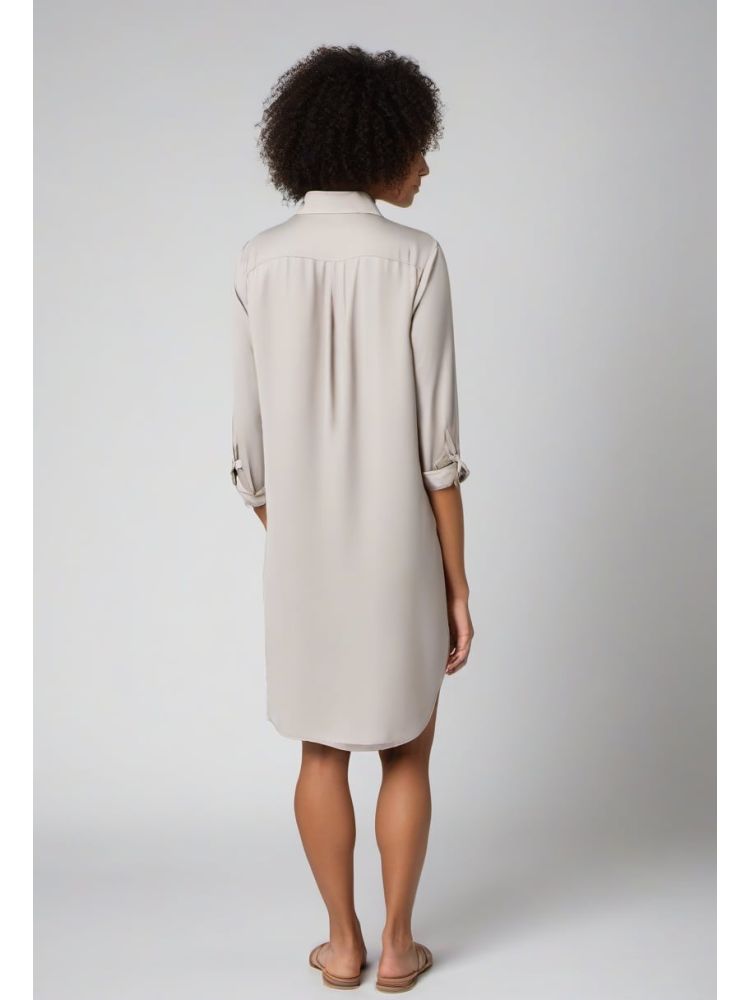 Stone Tencel Shirt Dress