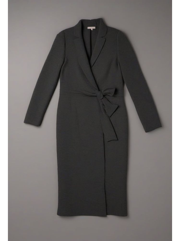 Charcoal Wool Column Dress