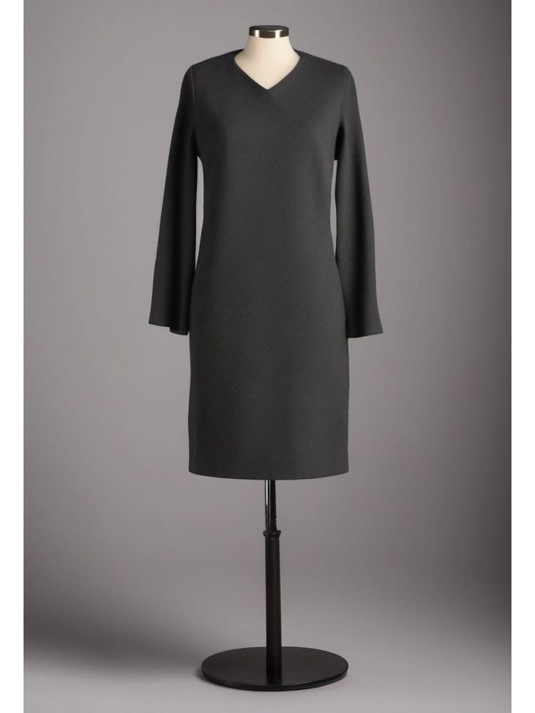 Charcoal Wool Column Dress