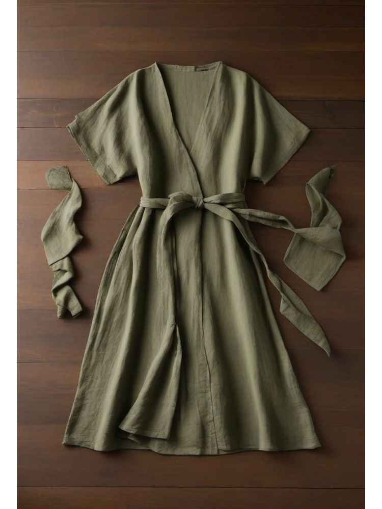 Linen Wrap Dress