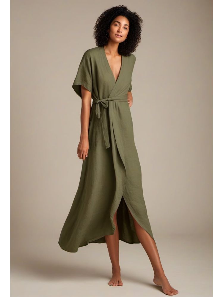 Linen Wrap Dress
