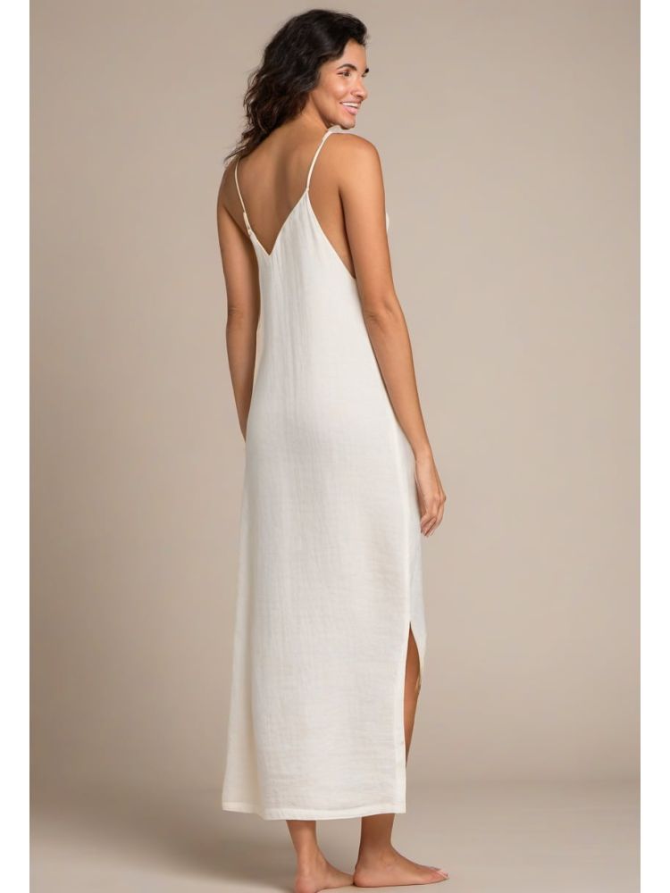 Ecru Linen Slip Dress