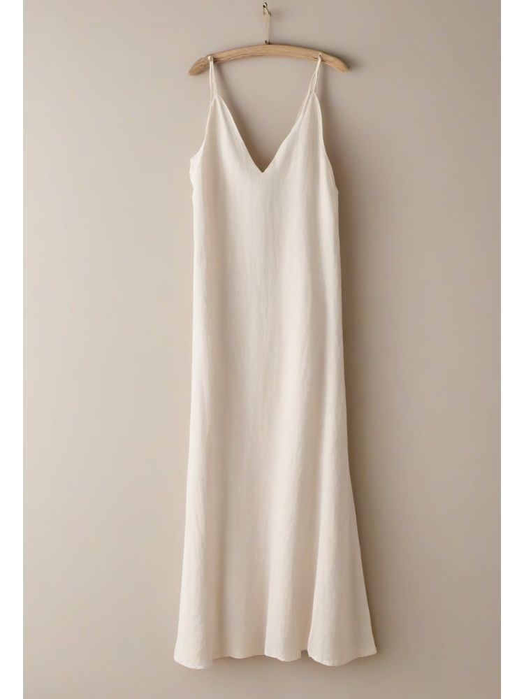 Ecru Linen Slip Dress