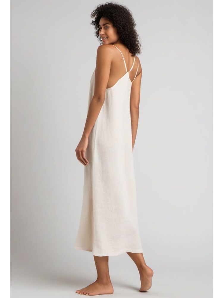 Ecru Linen Slip Dress