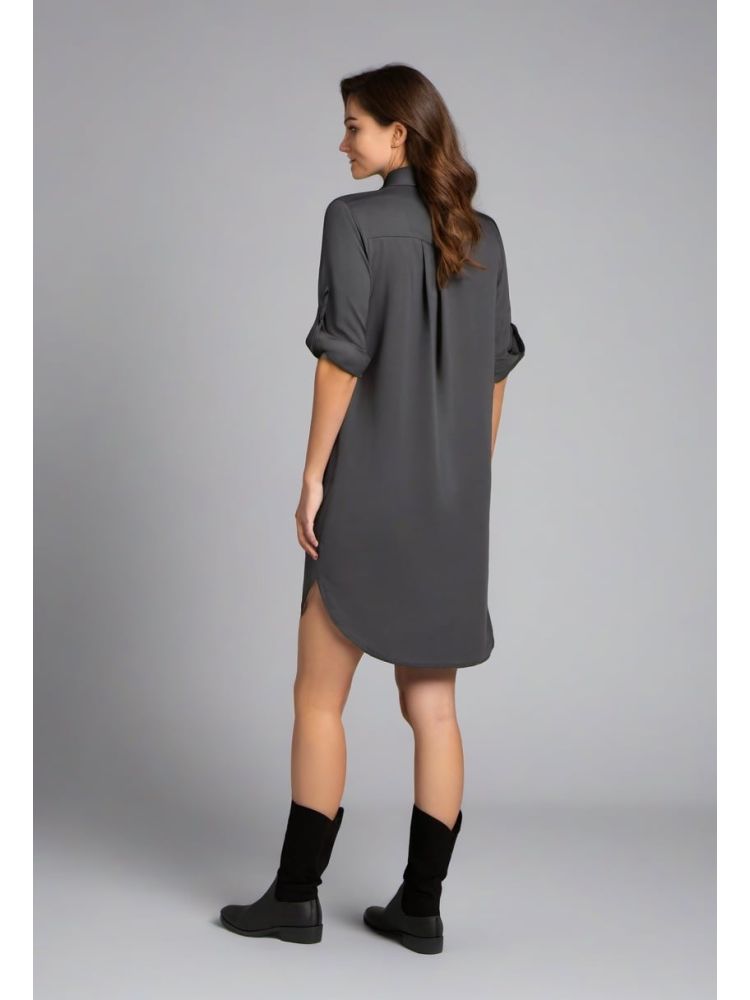 Charcoal Tencel Shirt Dress