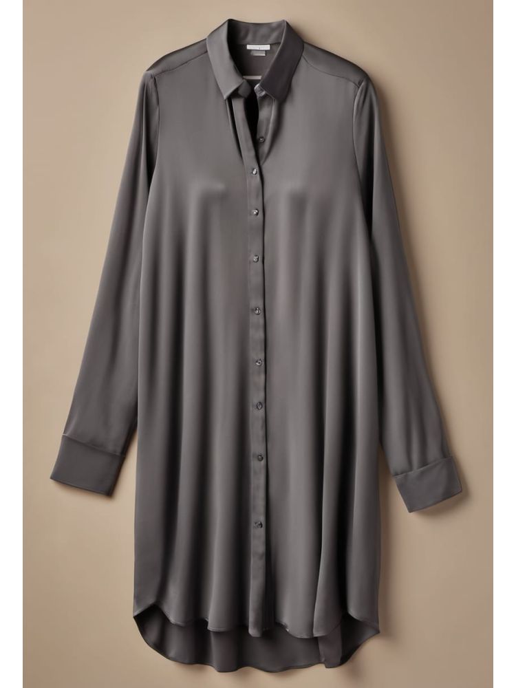 Charcoal Tencel Shirt Dress