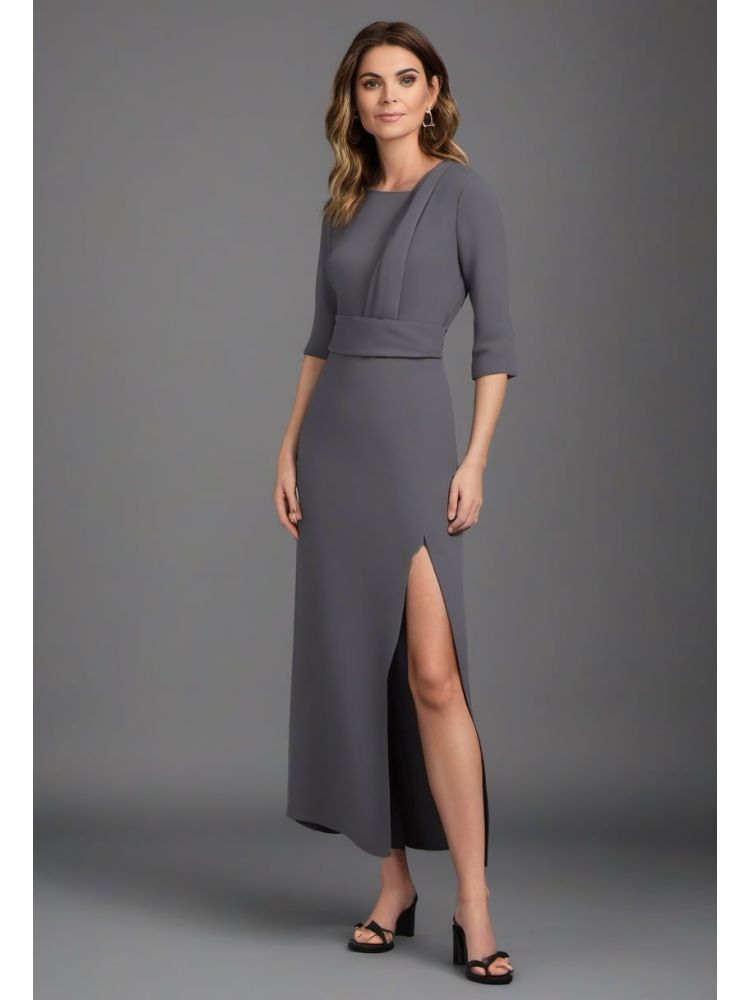 Slate Wool Column Dress