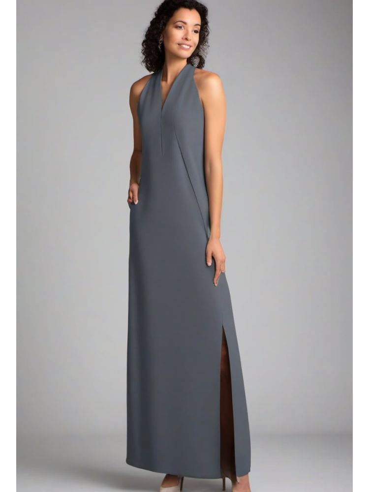 Slate Wool Column Dress