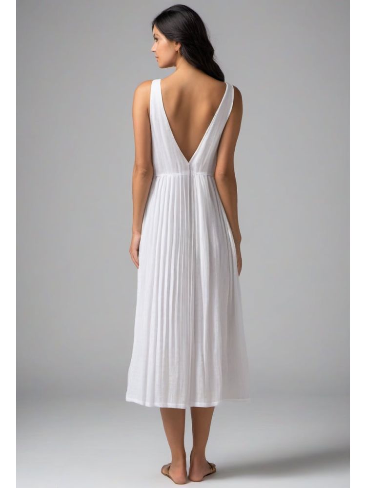 Ink Linen Pleated Dress