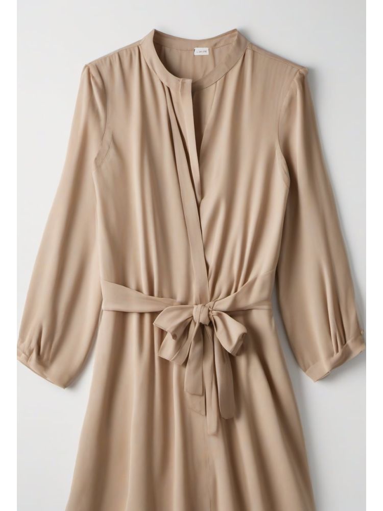Sand Tencel Tea Dress