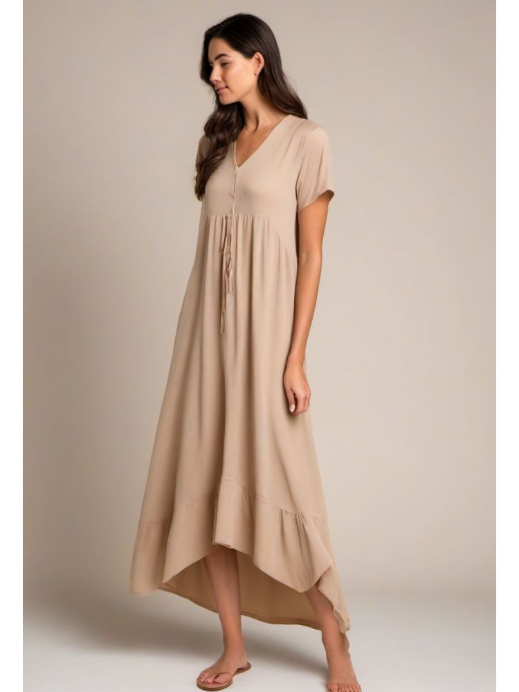 Sand Tencel Tea Dress