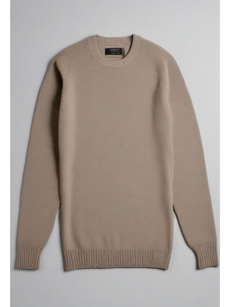 Stone Merino Crew Knit