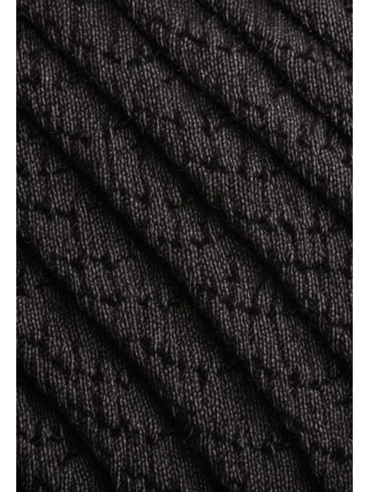 Charcoal Alpaca-blend Cardigan Knit
