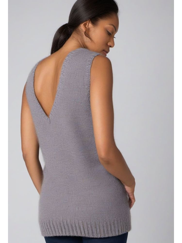 Ink Lambswool Sleeveless Knit