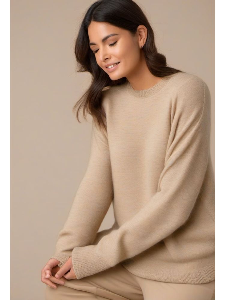 Sand Alpaca-blend Crew Knit