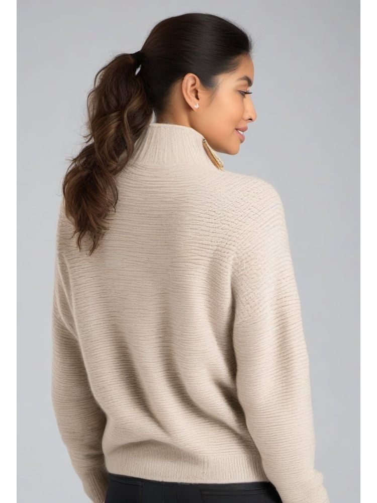 Alpaca-blend Half-zip Knit