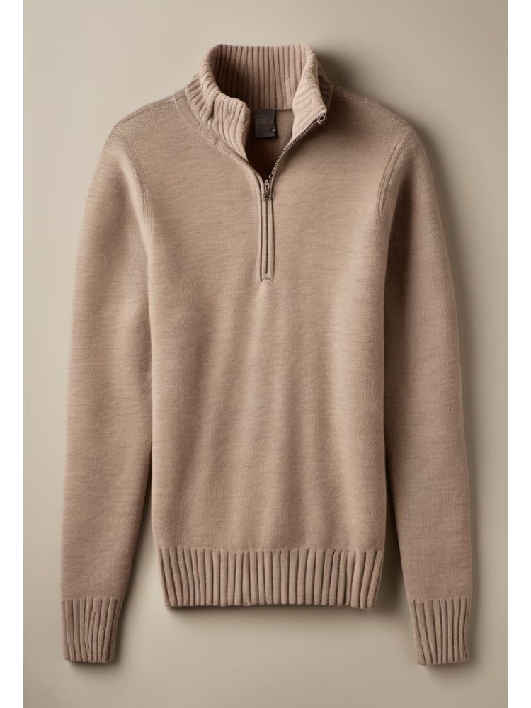 Alpaca-blend Half-zip Knit
