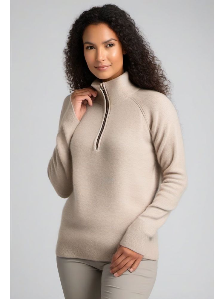 Alpaca-blend Half-zip Knit
