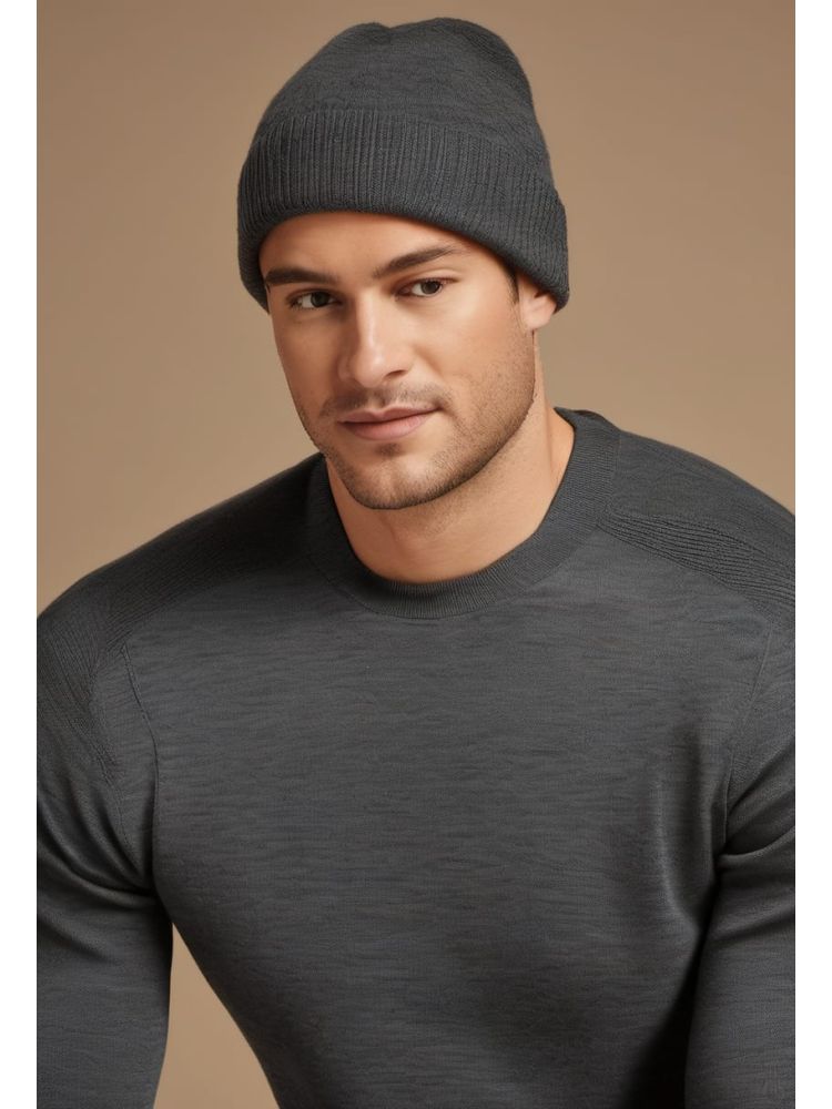 Charcoal Merino Crew Knit