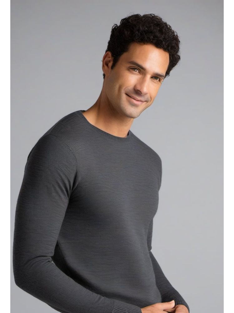 Charcoal Merino Crew Knit