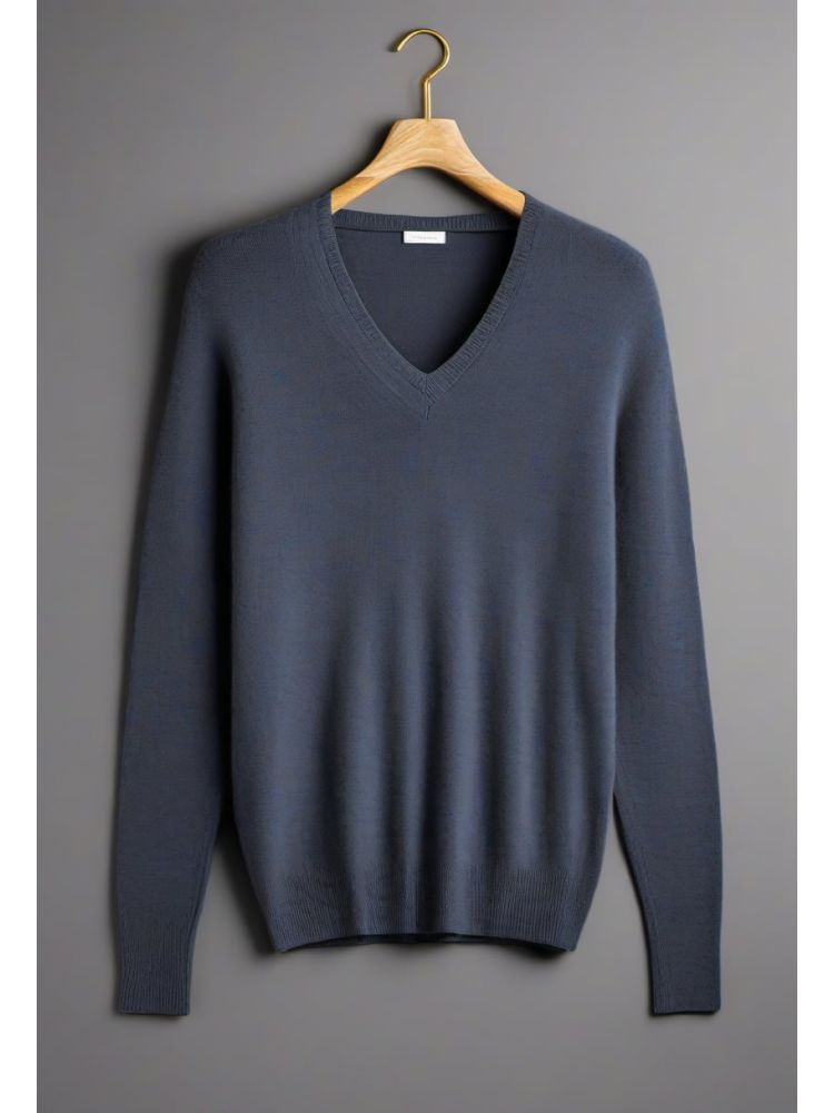 Ink Cashmere V-neck Knit