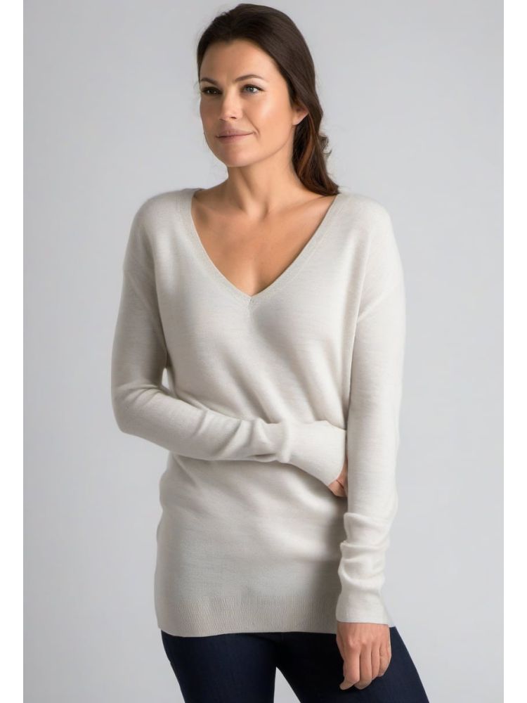 Ink Cashmere V-neck Knit