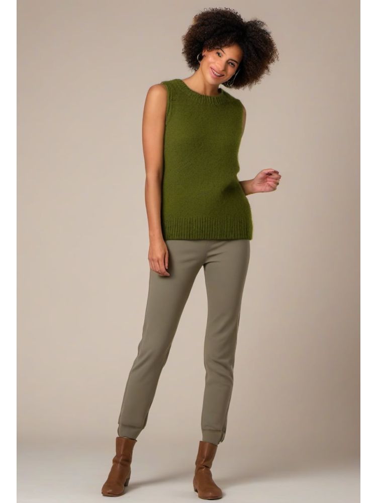 Moss Lambswool Sleeveless Knit