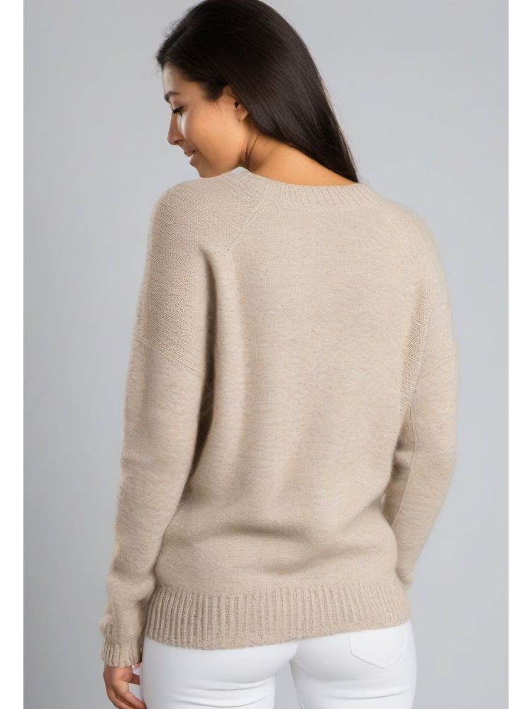 Oatmeal Alpaca-blend Crew Knit