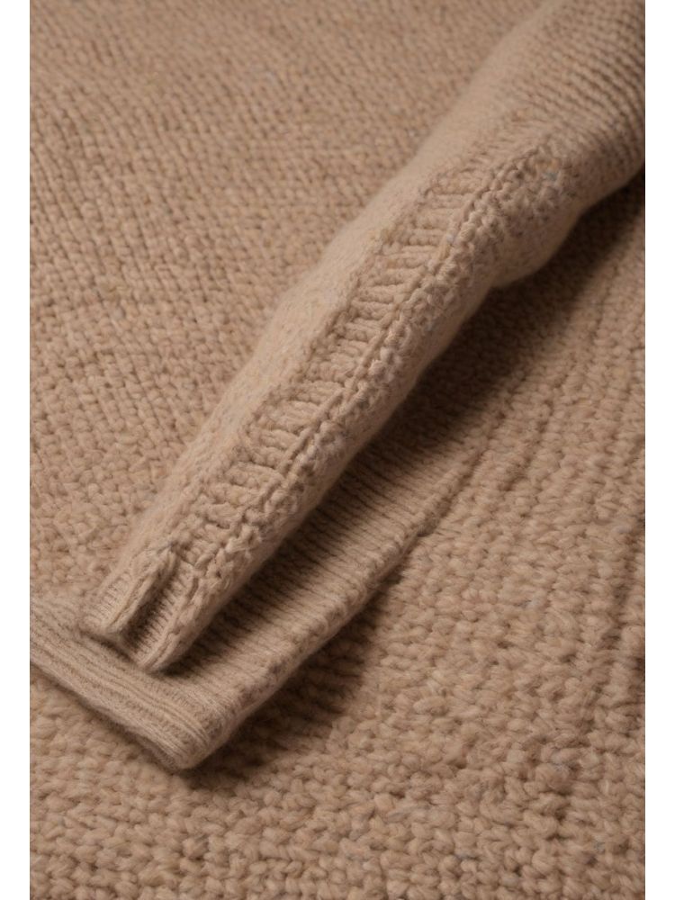 Oatmeal Alpaca-blend Crew Knit