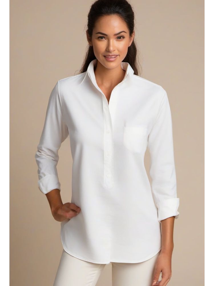 Ecru Oxford Popover Shirt