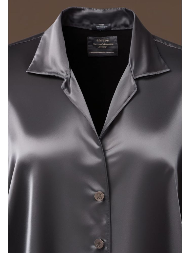 Charcoal Silk Tunic Shirt