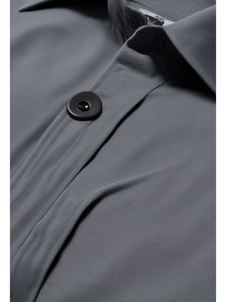 Brushed Band-collar Shirt