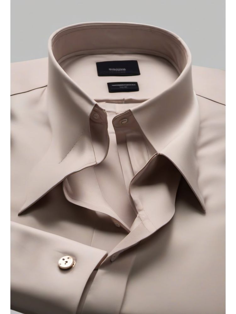 Stone Silk Band-collar Shirt