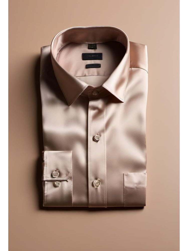 Stone Silk Band-collar Shirt